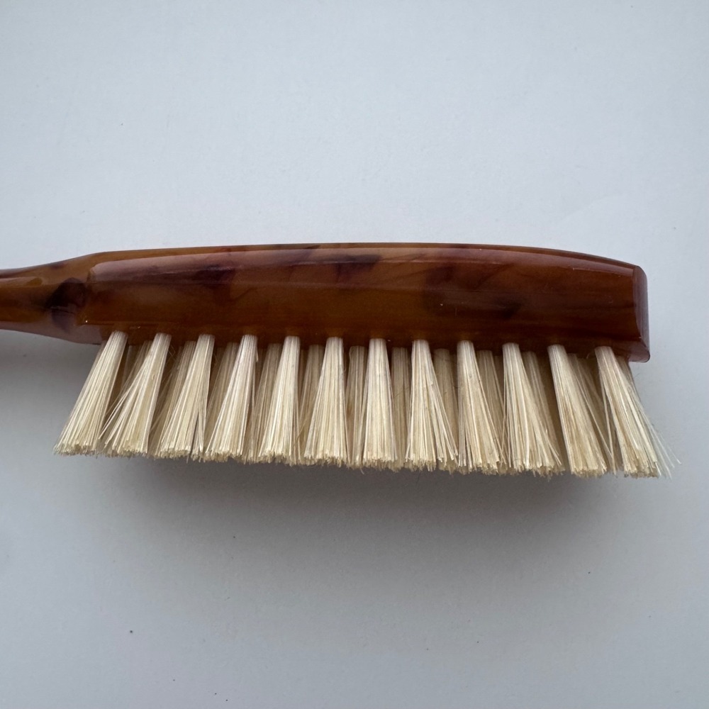 Avon Natural Bristle Hair Brush 8" Butterscotch Dark Caramel Swirl w/ Box VTG - Picture 10 of 12